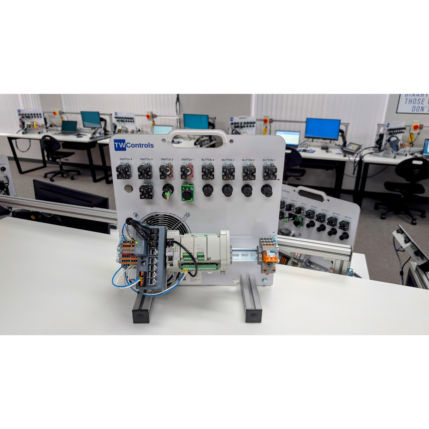 TW Controls - Allen Bradley Micro850 PLC Trainer with Analog, AC Drive, Motor