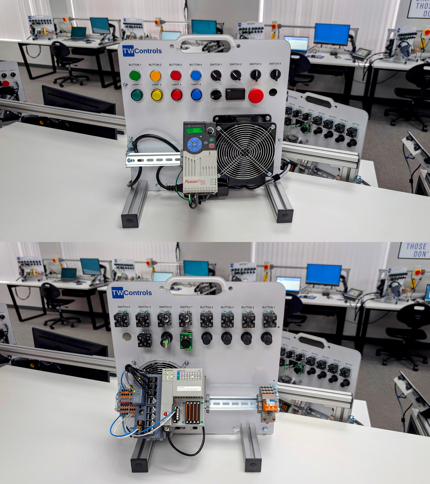TW Controls - Allen Bradley Compactlogix PLC Trainer with AC Drive, Motor