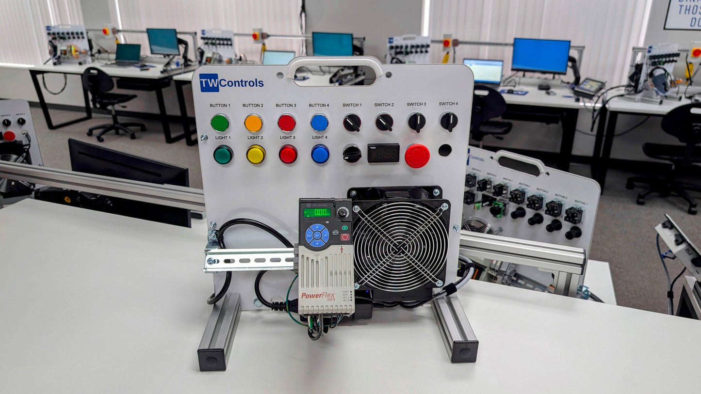 TW Controls - Allen Bradley Compactlogix PLC Trainer with AC Drive, Motor