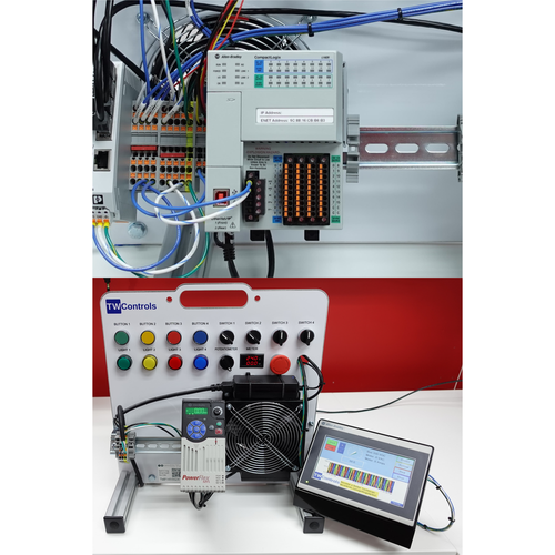 TW Controls - Allen Bradley Compactlogix PLC Trainer with AC Drive, Motor, HMI