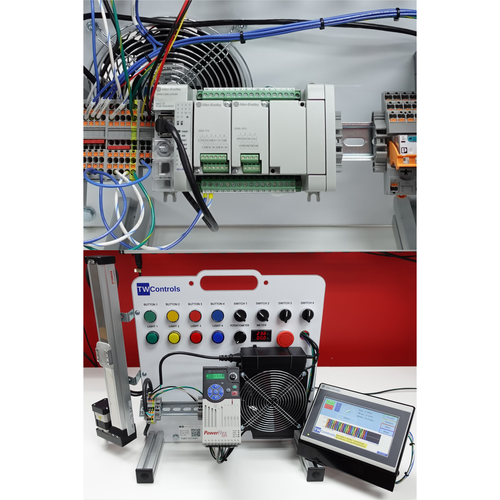 TW Controls - Allen Bradley Micro850 PLC Trainer with AC Drive, Linear Motion Control Servo, HMI