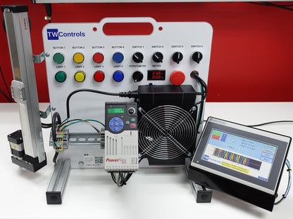 TW Controls - Allen Bradley Micro850 PLC Trainer with AC Drive, Linear Motion Control Servo, HMI