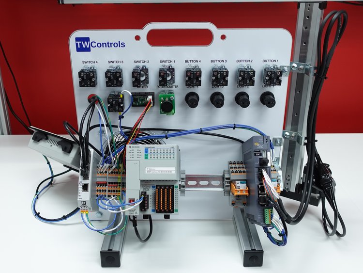 Allen Bradley Compactlogix PLC Trainer with AC Drive, Linear Motion Control Servo, HMI