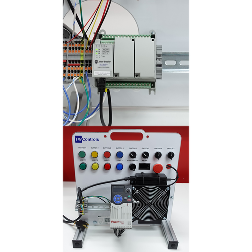 TW Controls - Allen Bradley Micro820 PLC Trainer with Analog, AC Drive, Motor